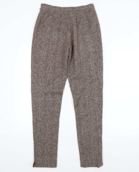 Javier Larrainzar Womens Brown Argyle/Diamond Trousers Size 10 L29 in