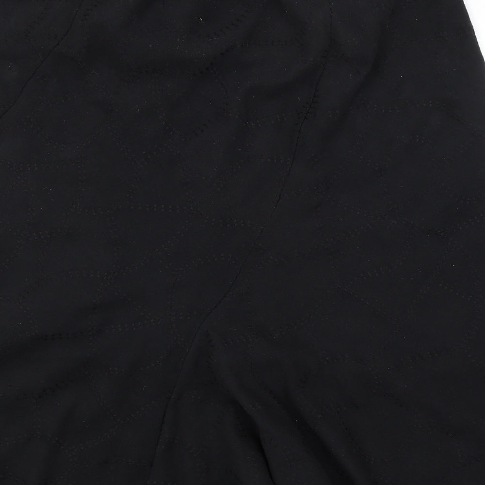 Preworn Womens Black Argyle/Diamond A-Line Skirt