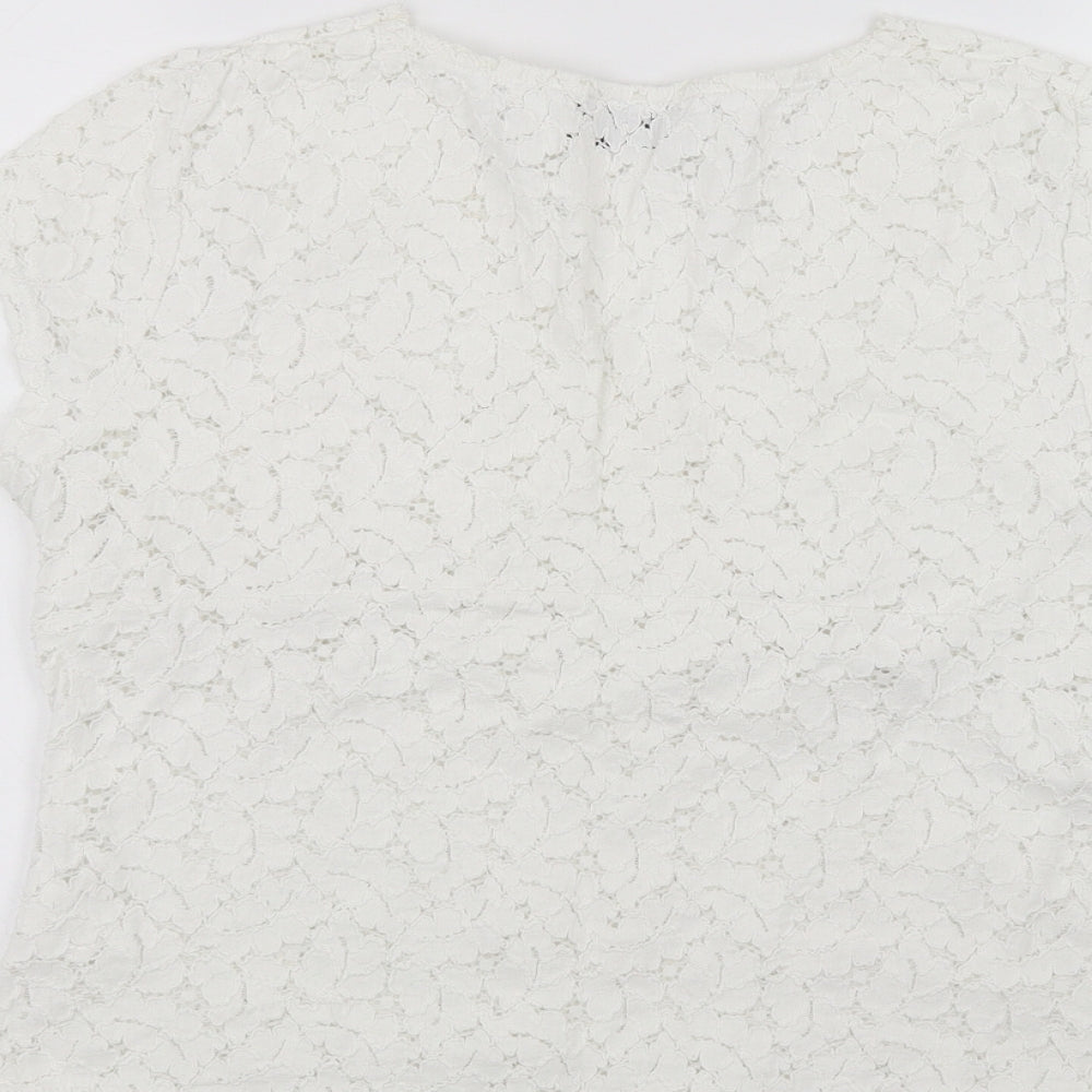 Principles Womens White Basic T-Shirt Size 14