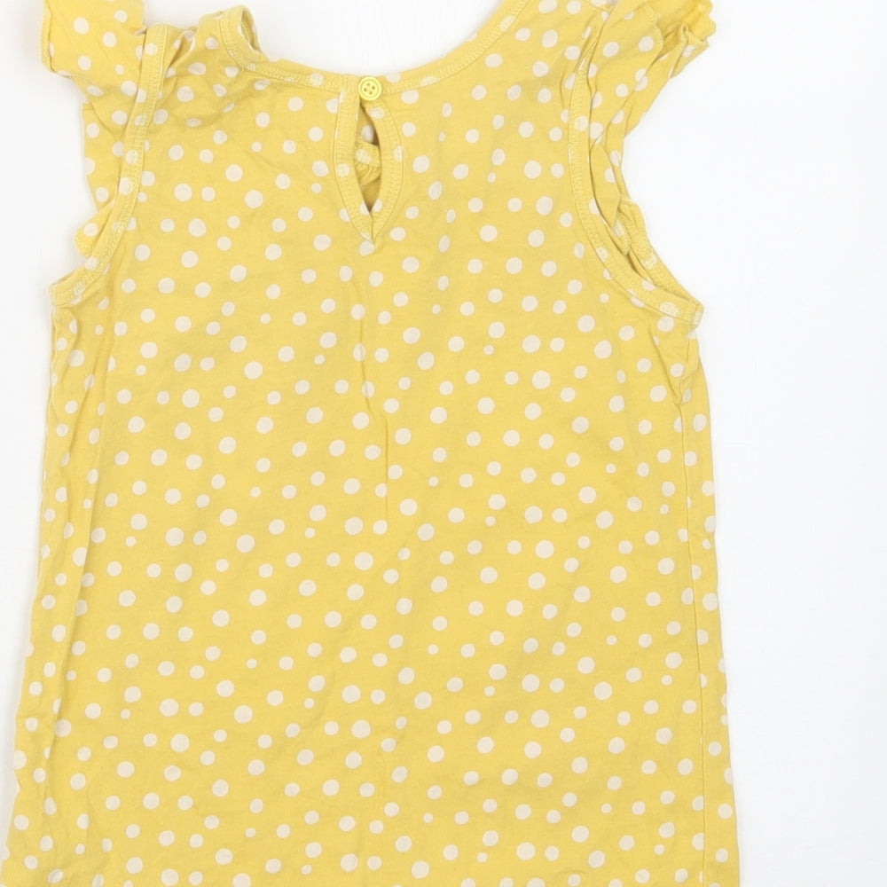 Autograph Girls Yellow Polka Dot Basic T-Shirt Size 4-5 Years