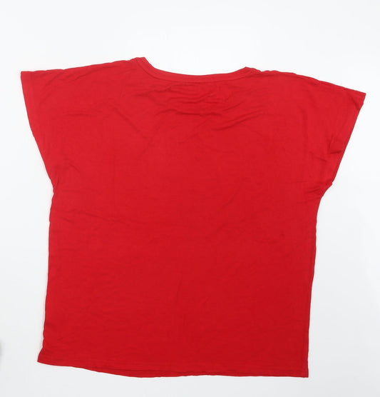 Preworn Womens Red Basic T-Shirt Size 12