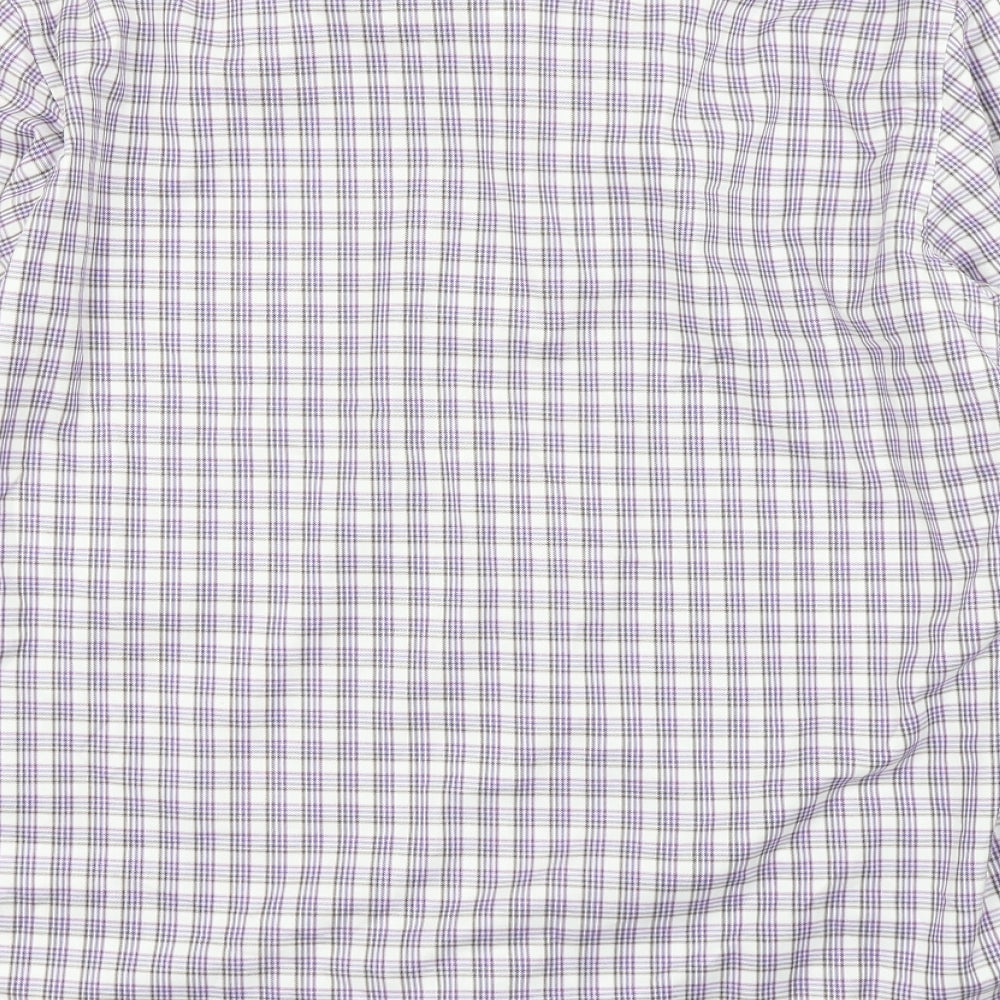 Collezione Mens Purple Plaid Button-Up Size L