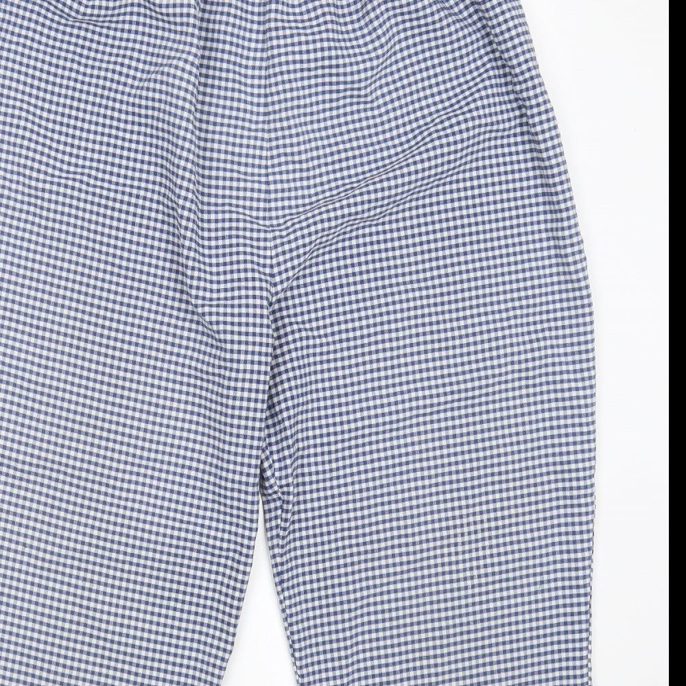Preworn Womens Blue Check Sweatpants Trousers Size 32 in L20 in