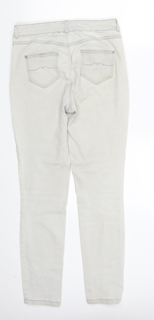 Monsoon Womens White Denim Skinny Jeans Size 10 L29 in