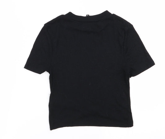 New Look Womens Black Basic T-Shirt Size 10
