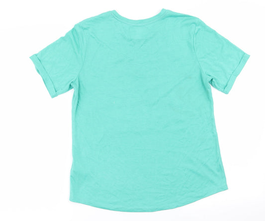 Matalan Womens Green Solid Top Pyjama Top Size 8