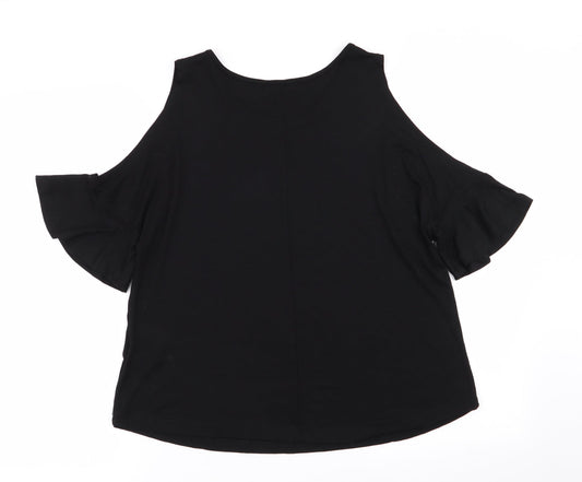 Peacocks Womens Black Basic T-Shirt Size 12