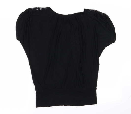 Wallis Womens Black Basic T-Shirt Size M