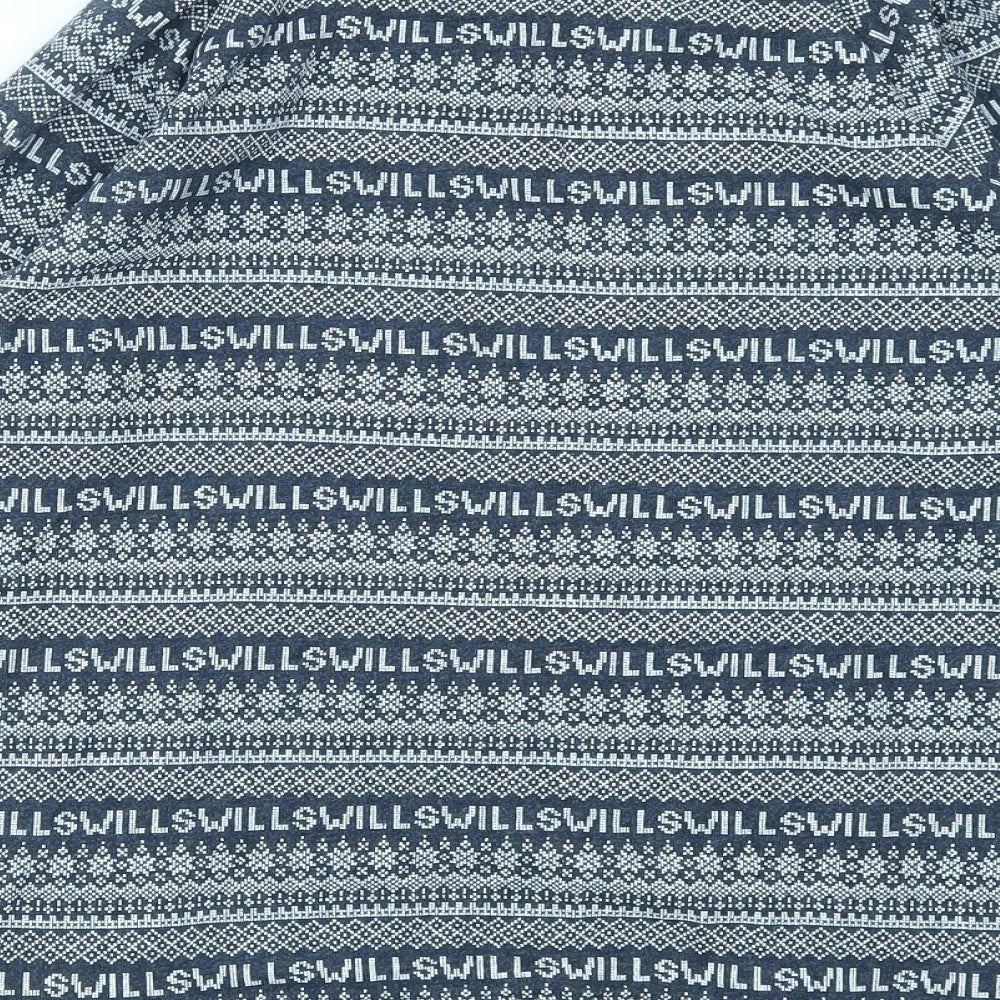 Jack Wills Womens Blue Geometric Pullover Jumper Size 8