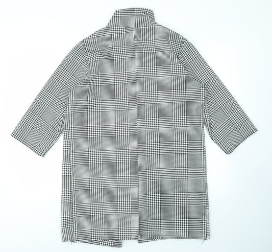 rebellious Womens Grey Check Overcoat Jacket Size 14