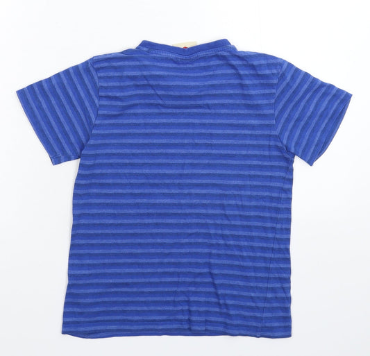 Lee Cooper Boys Blue Striped Basic T-Shirt Size 7-8 Years