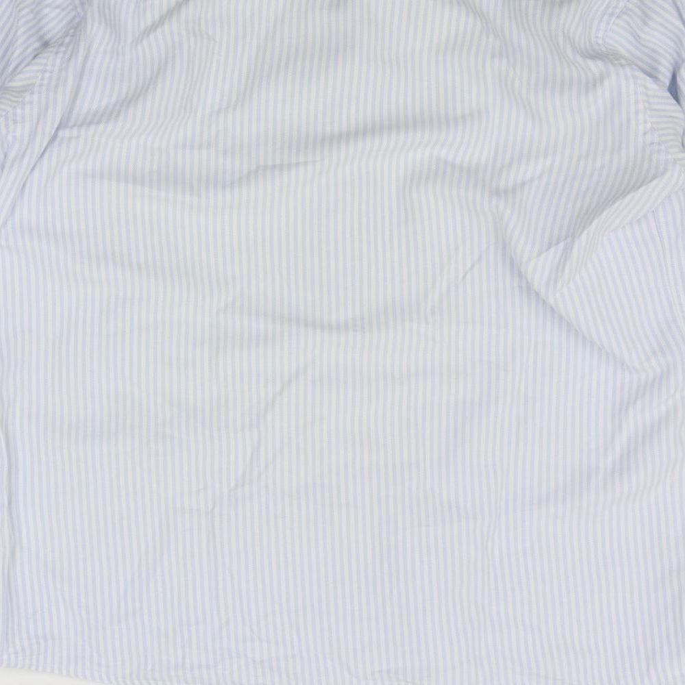 Haines & Bonner Mens Blue Striped Button-Up Size 16.5