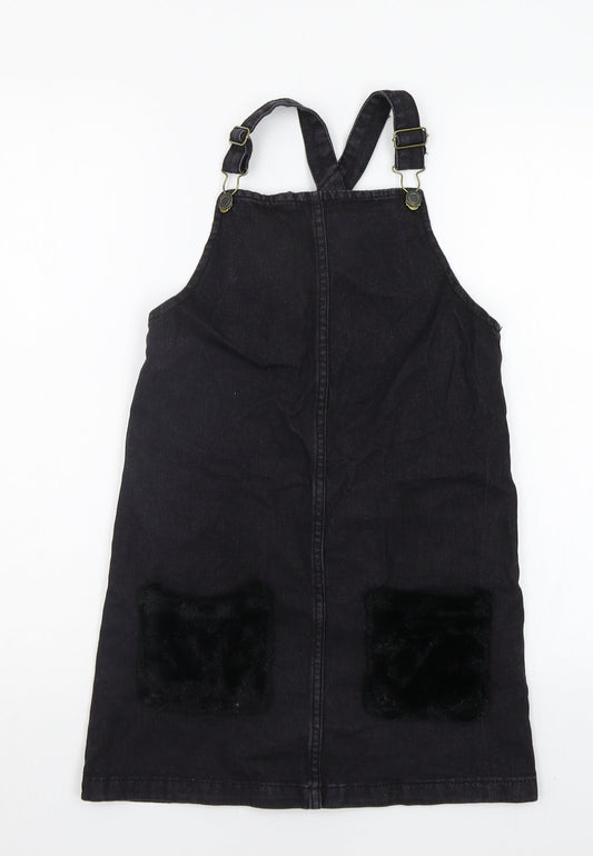 pEP&CO Girls Black Dungaree One-Piece Size 10-11 Years