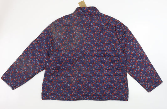 ann de lancay Womens Purple Floral Jacket Coat Size XL