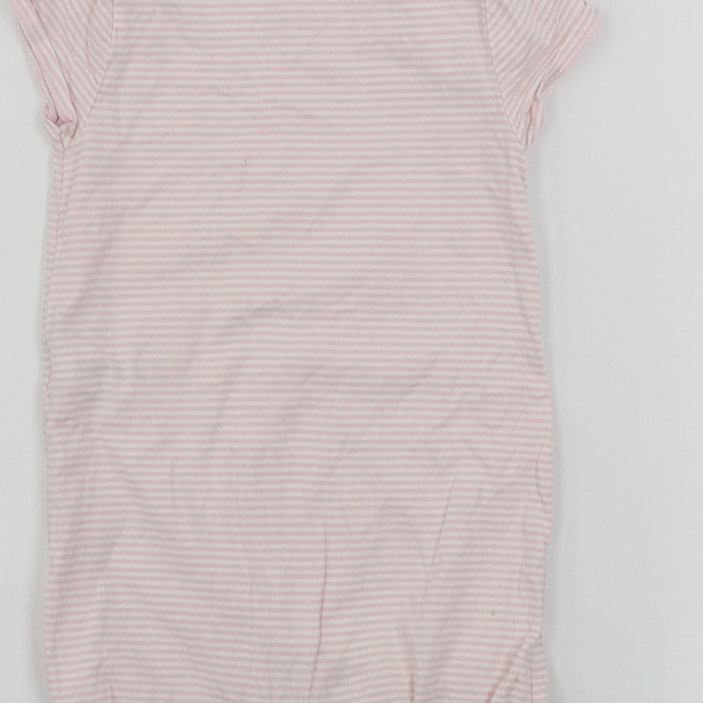 NEXT Girls Pink Striped Babygrow One-Piece Size 12-18 Months