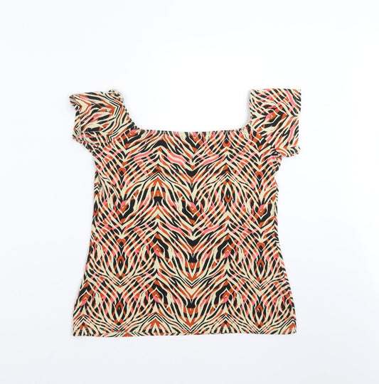 Dorothy Perkins Womens Multicoloured Geometric Basic T-Shirt Size 12