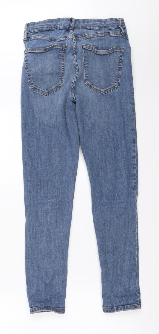 Topshop Womens Blue Denim Skinny Jeans Size 30 in L25 in
