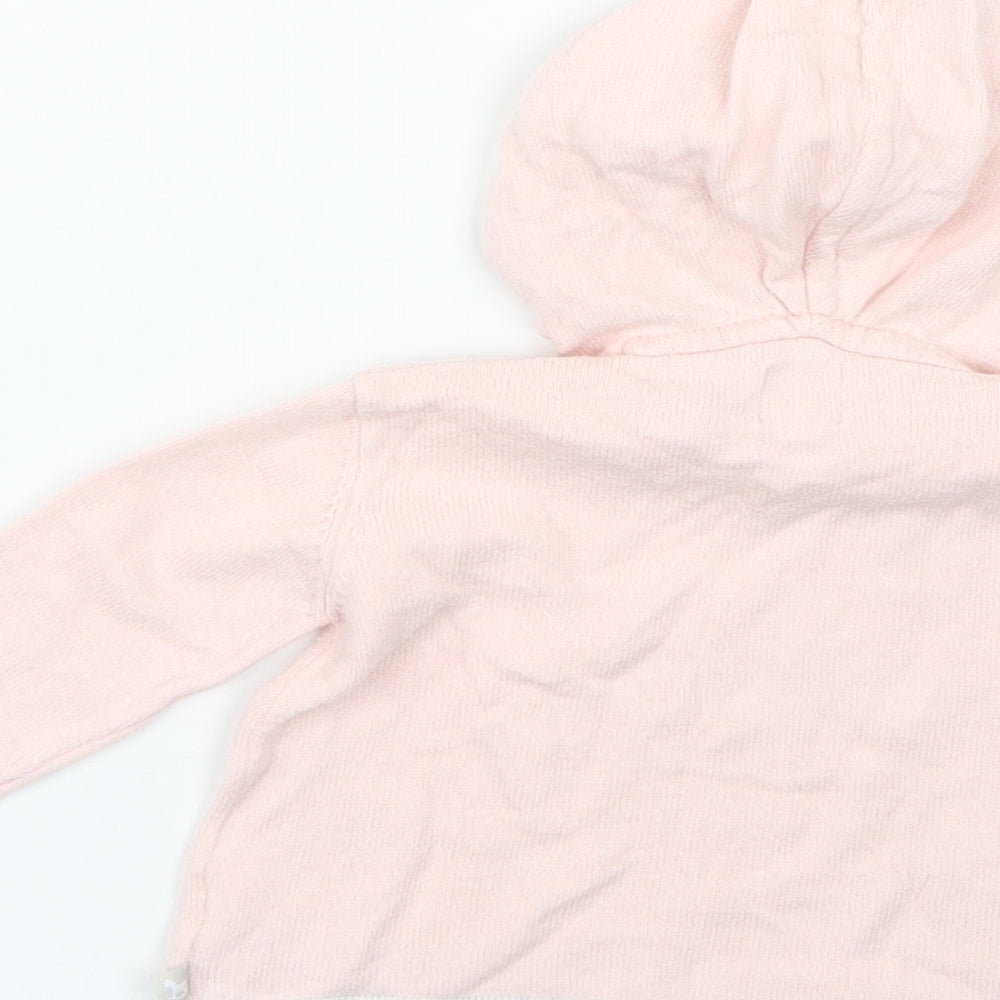 Brand and care label for Preworn Baby Pink Geometric jumper, size 3-6, Months