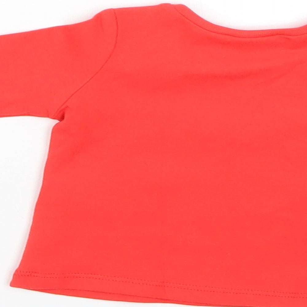 Brand and care label for Next Baby Red Basic T-Shirt Size Newborn