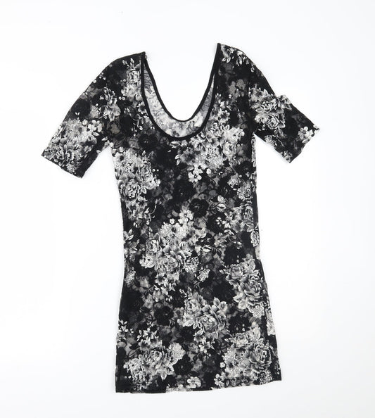 Primark Womens Grey Floral Mini Size 8