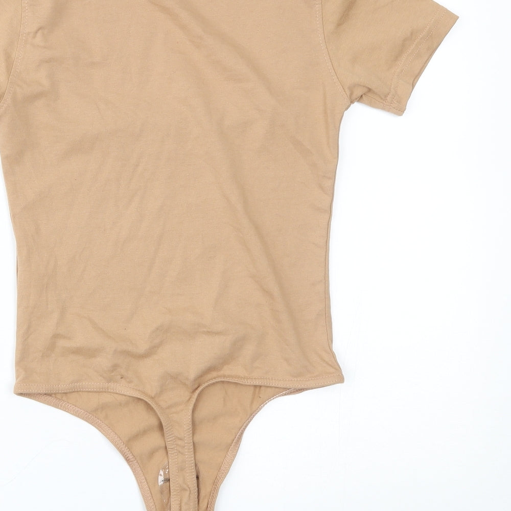 I SAW IT FIRST Womens Beige Bodysuit One-Piece Size 8