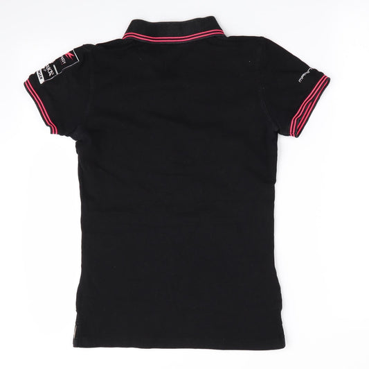 Marine Pool Womens Black Basic Polo Size S - Energy Team France