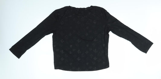 CHELSEA PEERS Womens Black Basic T-Shirt Size M