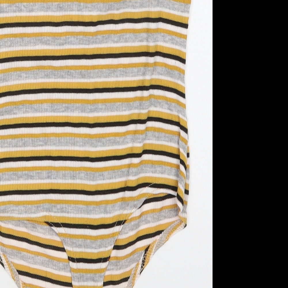 PRETTYLITTLETHING Womens Multicoloured Striped Bodysuit One-Piece Size 8