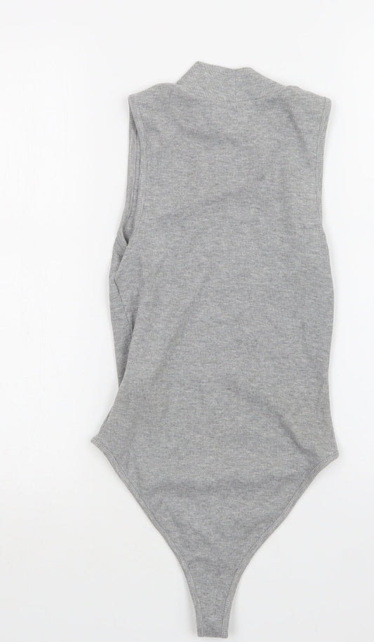 NEW LOOK Womens Grey Bodysuit One-Piece Size 8