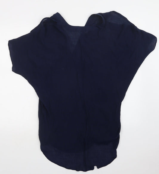 Papaya Womens Blue Basic Blouse Size M