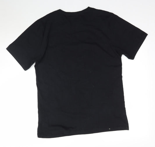 Star Mens Black T-Shirt Size M - Christmas Turkey