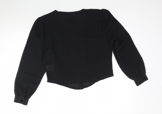 howard showers Womens Black Basic Blouse Size 10