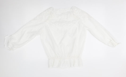 Preworn Womens White Basic Blouse Size 2XL