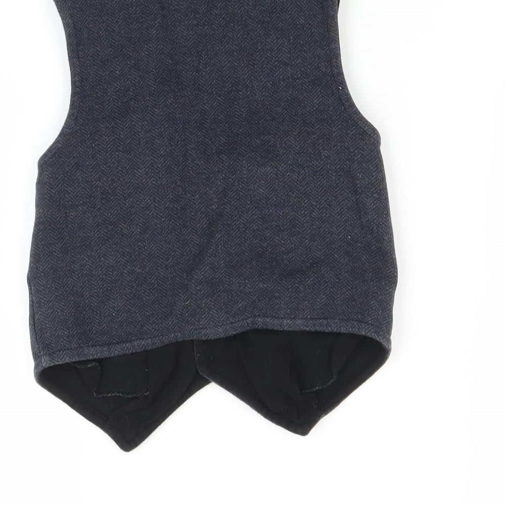 Brand and care label for Next boys’ blue jacket, size 2-3, years - waistcoat