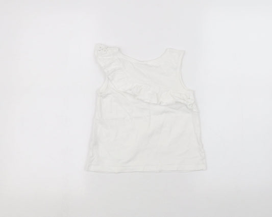 Matalan Boys White Basic T-Shirt Size 7 Years