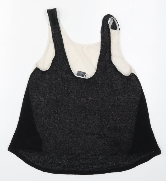 Sparkle & Fade Womens Black Basic Tank Size S - Black and White
