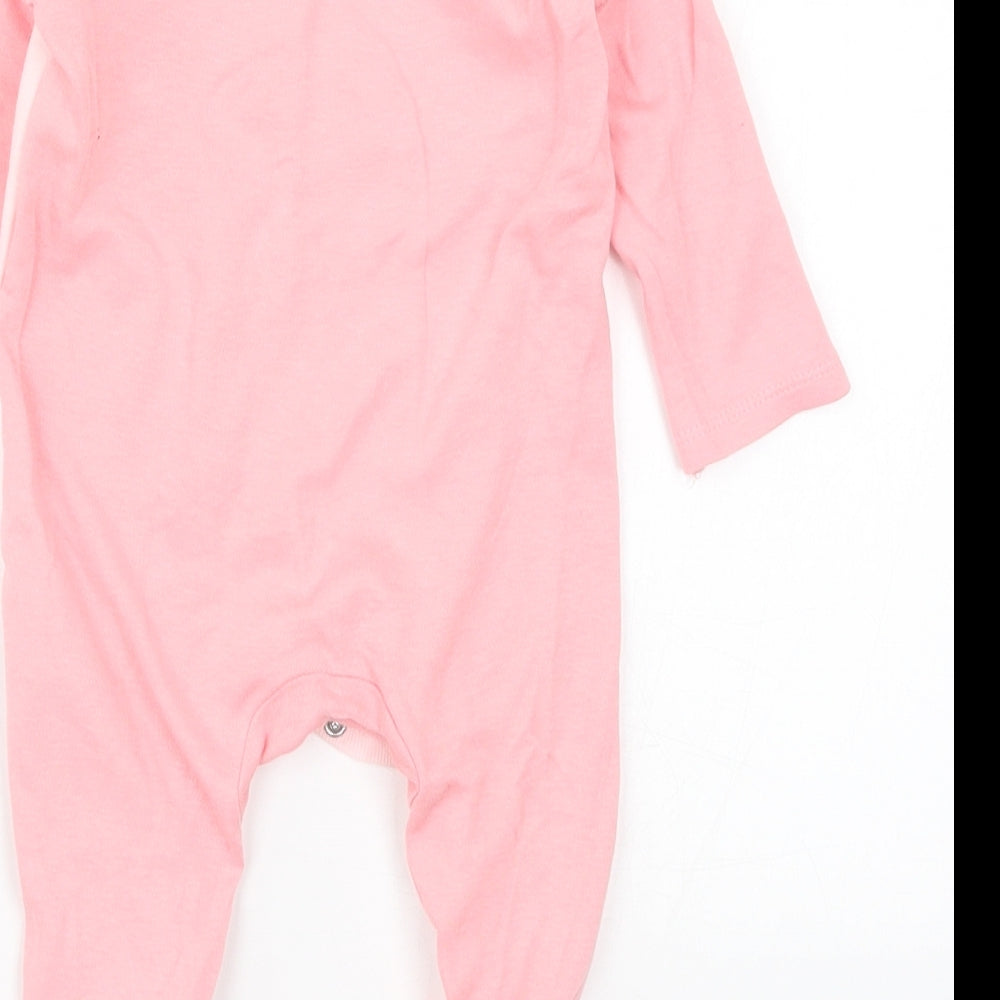 Brand and care label for Pep&Co girls’ pink solid cami one piece, size 6-9, months - rabbit