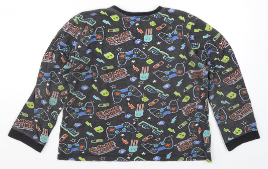 B&M Boys Black Geometric Pyjama Top Size 11-12 Years - Gaming Controllers Pac Man Game Over