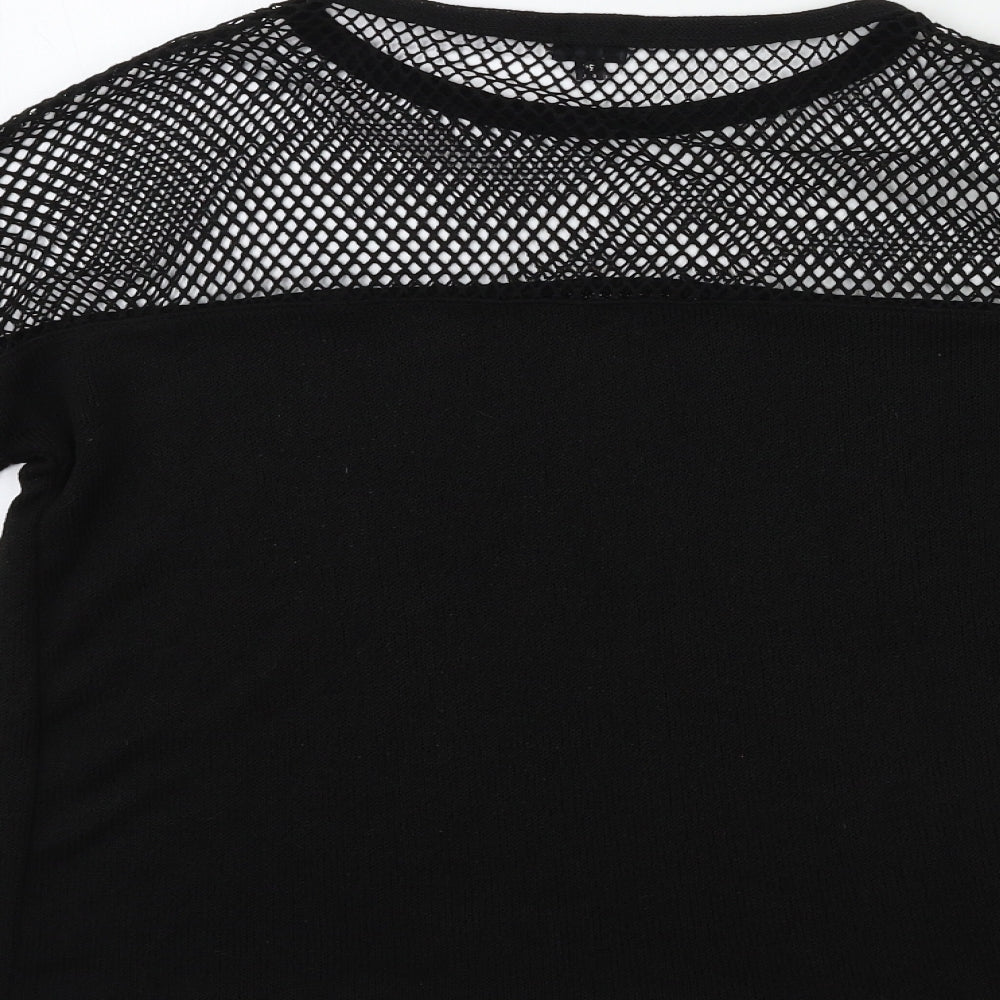 River Island Womens Black Knit Pullover Jumper Size 8