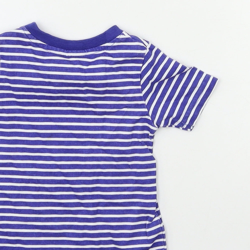 Brand and care label for Lily & Jack Baby Blue Striped Basic T-Shirt, size 6-9, Months