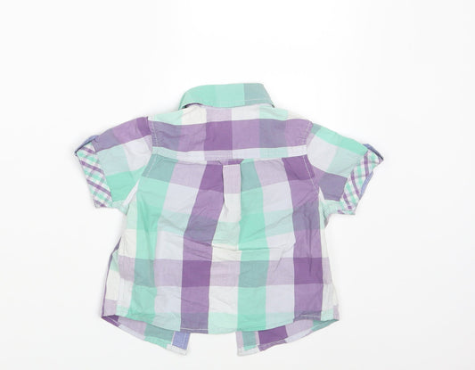 M&S Boys Multicoloured Check Basic Button-Up Size 12-18 Months