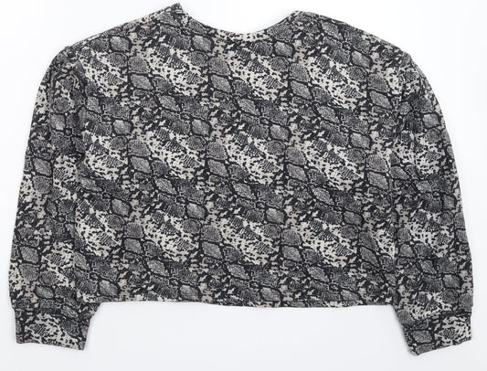 Zara Womens Multicoloured Animal Print Pullover Sweatshirt Size M