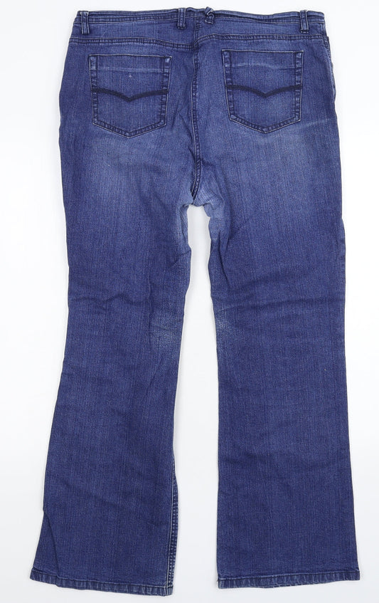 Marks and Spencer Womens Blue Denim Bootcut Jeans Size 36 in L28 in