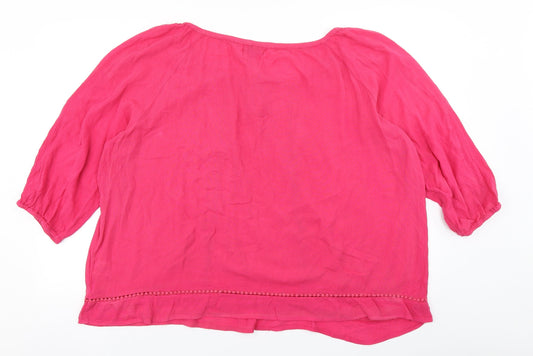 Arista Womens Pink Basic Blouse Size 18