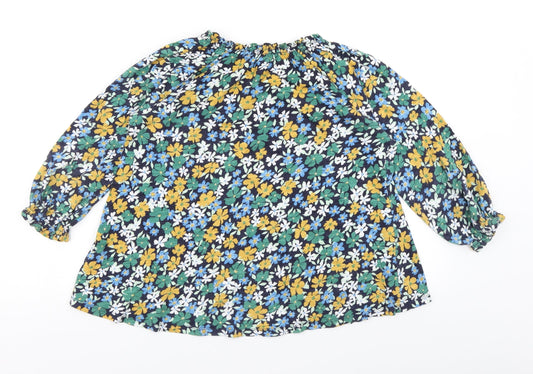 Old Navy Womens Blue Floral Basic T-Shirt Size 8