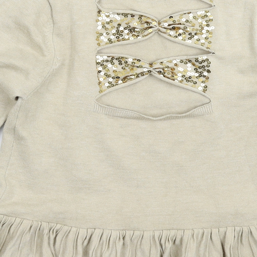Preworn Womens Beige Knit Pullover Jumper Size S