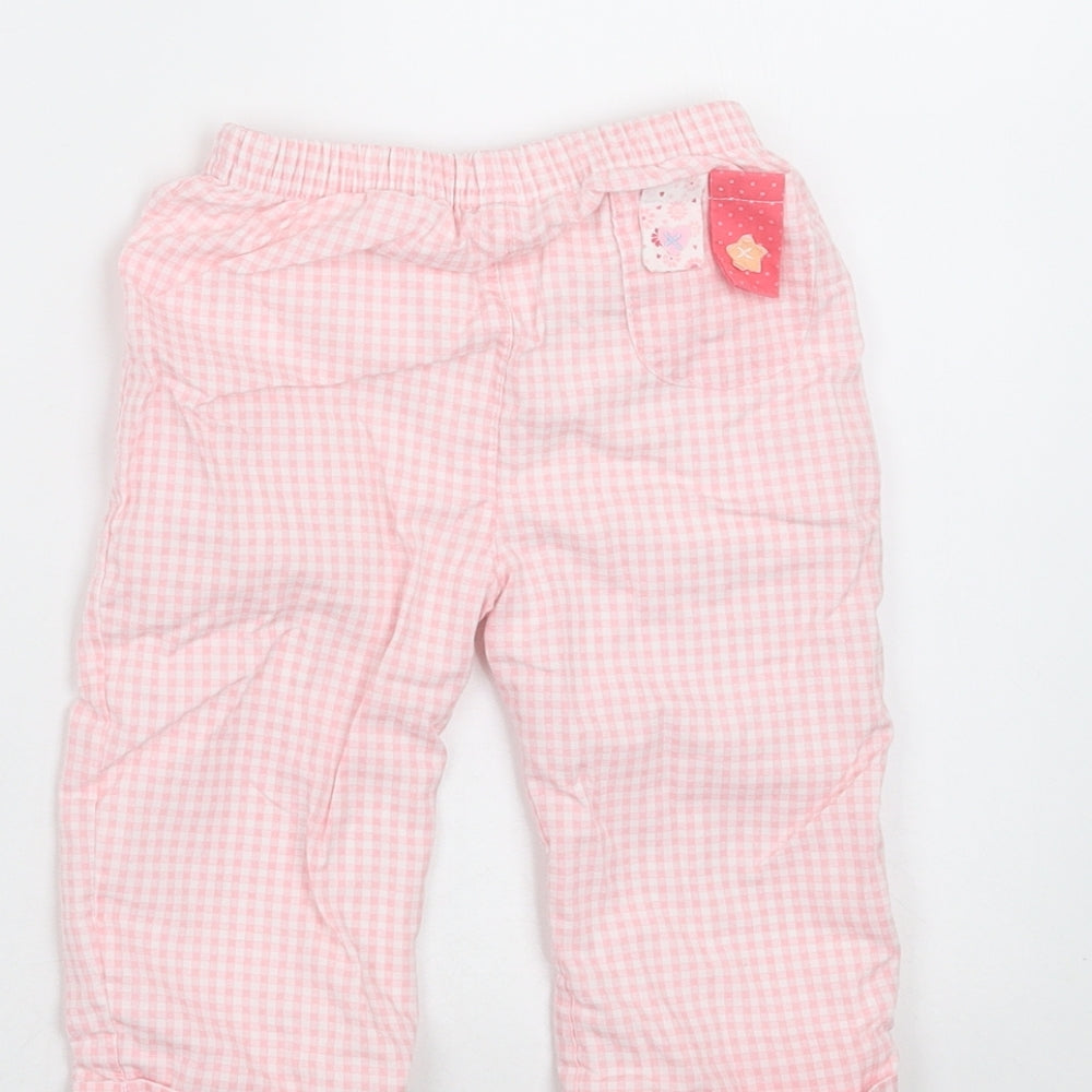 baby bruin Girls Pink Check Trousers Size 6-9 Months