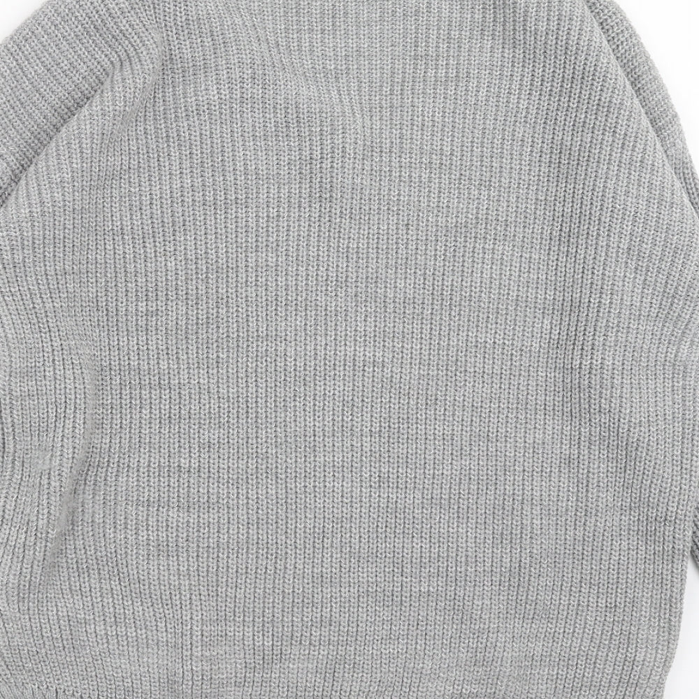 Boohoo Womens Grey Knit Pullover Jumper Size S