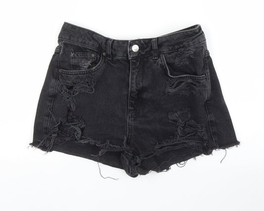 Topshop Womens Black Denim Culotte Shorts Size 28 in