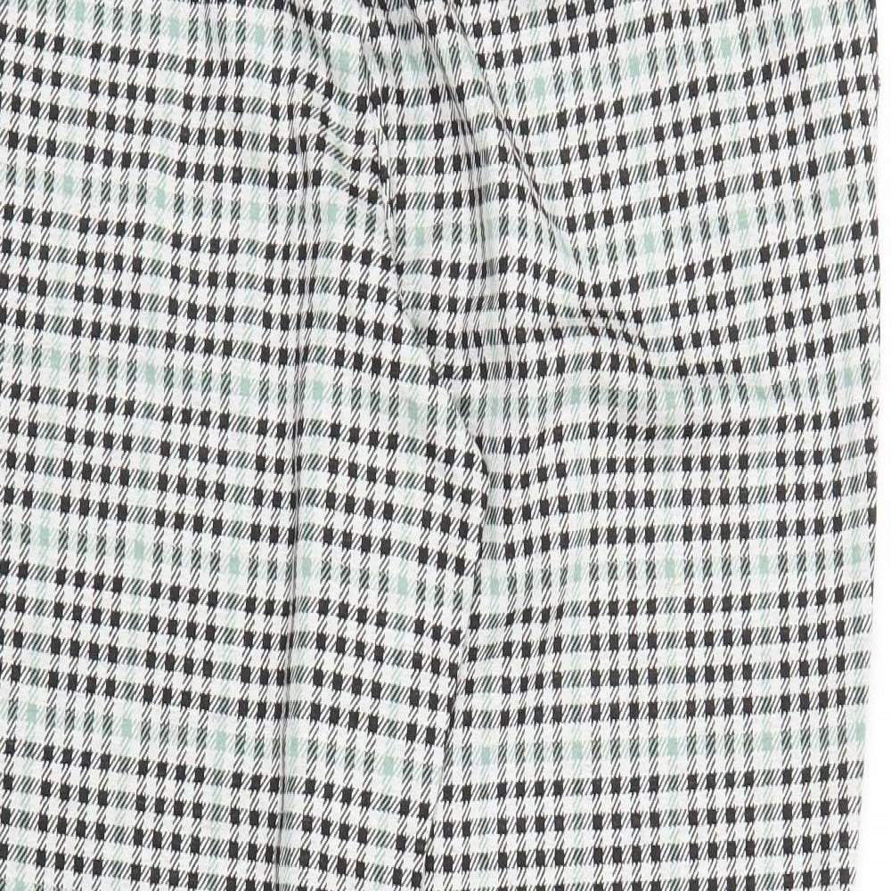H&M Womens Green Houndstooth Capri Trousers Size L L27 in